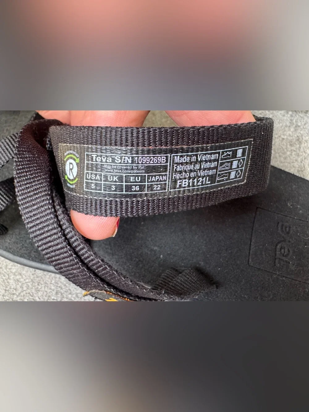 Teva Voya Slides Sandals Black Size 5 Size EU36 Strappy Sustainable Outdoors